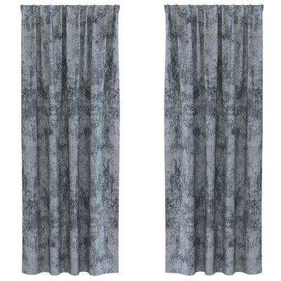 VidaXL Samtvorhänge 2 Stück Silbergrau 245 x 140 cm Samt