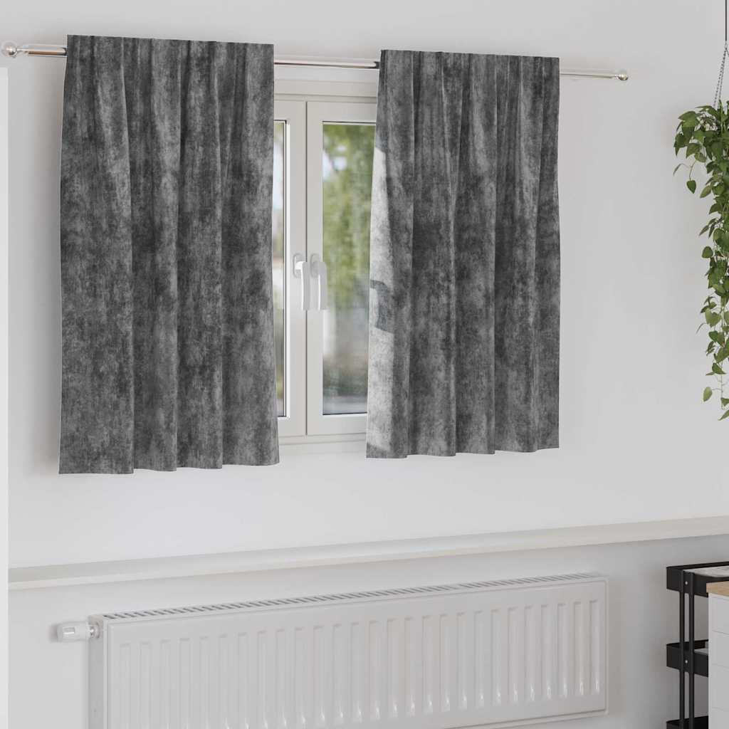VidaXL Samtvorhänge mit Gardinen 2 Stück Grau 140 x 140 cm Samt