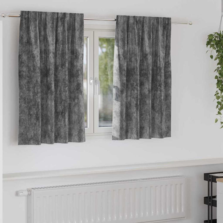VidaXL Samtvorhänge mit Gardinen 2 Stück Grau 140 x 140 cm Samt