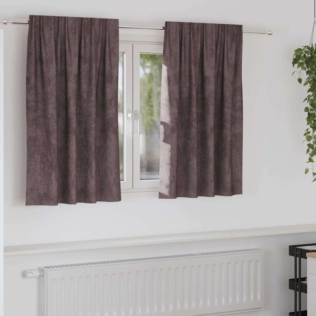 VidaXL Samtvorhänge mit Gardinen 2 Stück braun 140 x 140 cm Samt