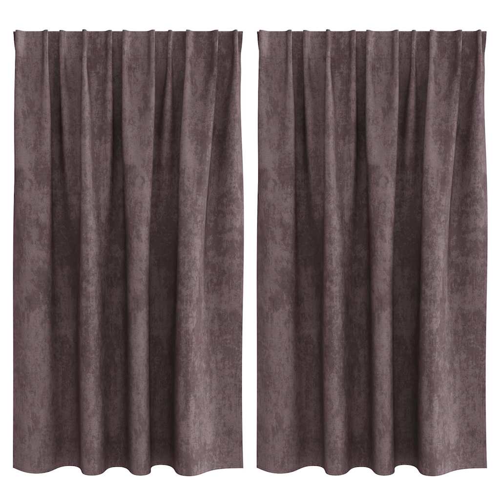 VidaXL Samtvorhänge mit Gardinen 2 Stück braun 140 x 140 cm Samt