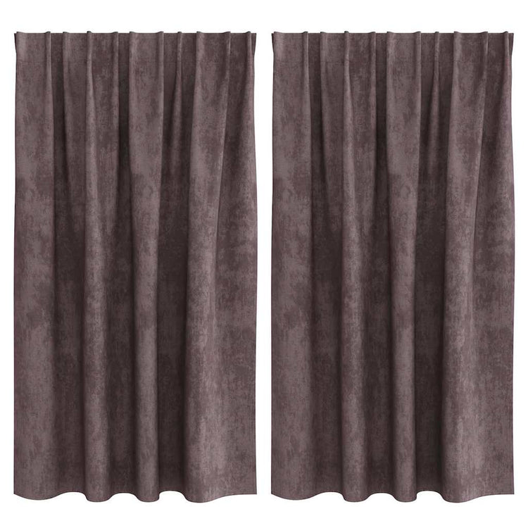 VidaXL Samtvorhänge mit Gardinen 2 Stück braun 140 x 140 cm Samt