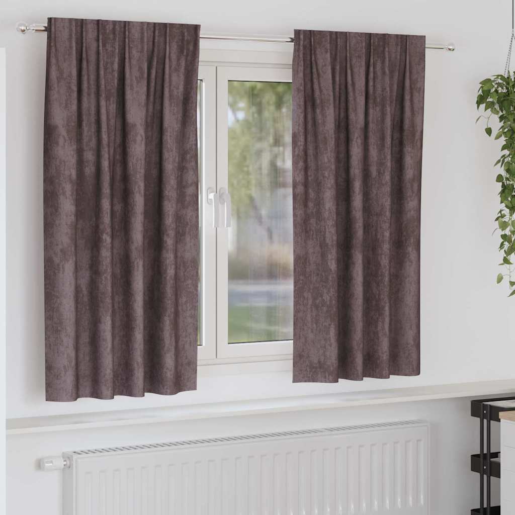 VidaXL Samtvorhänge mit Gardinen 2 Stück braun 175 x 140 cm Samt