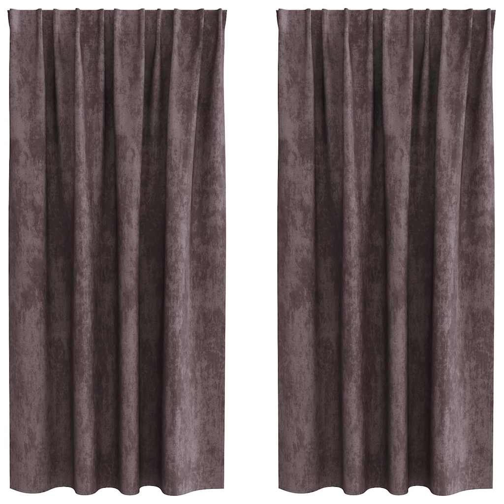 VidaXL Samtvorhänge mit Gardinen 2 Stück braun 175 x 140 cm Samt