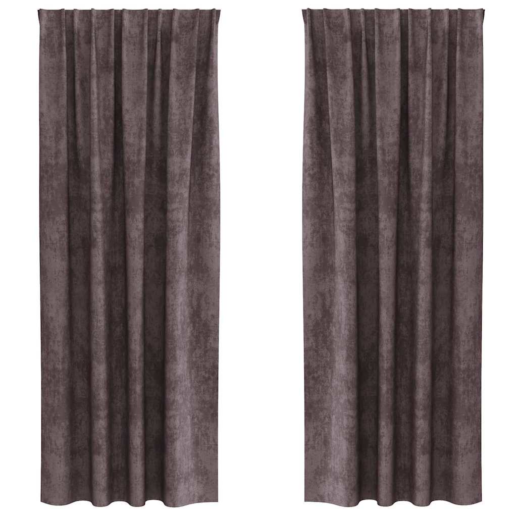 VidaXL Samtvorhänge mit Vorhängen 2 Stück braun 225 x 140 cm Samt