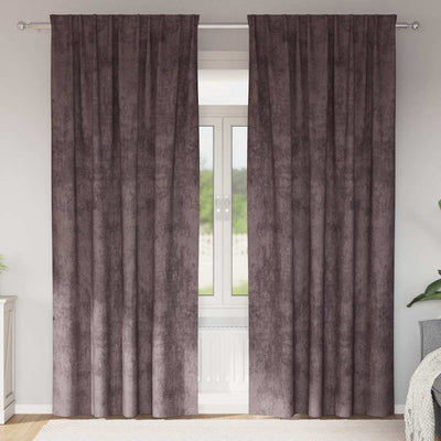 VidaXL Samtvorhänge mit Vorhängen 2 Stück braun 245 x 140 cm Samt