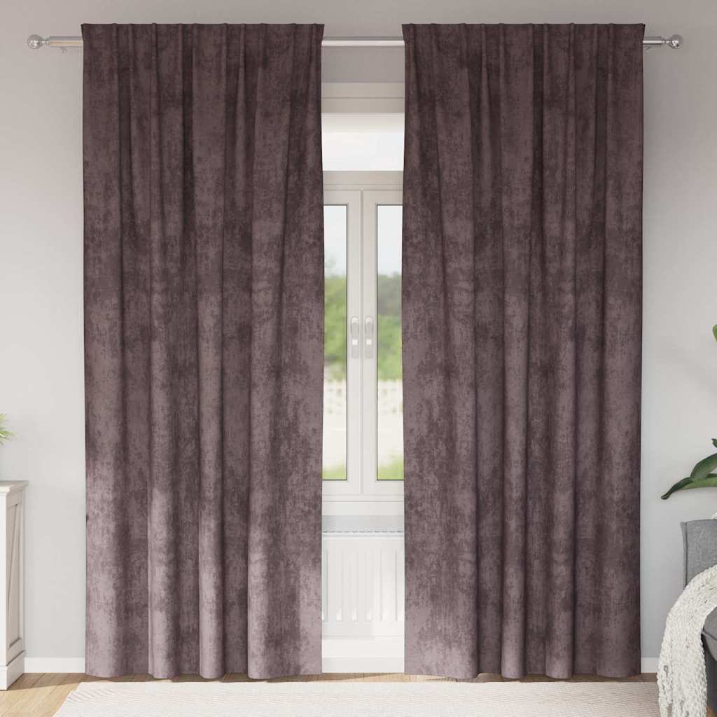 VidaXL Samtvorhänge mit Vorhängen 2 Stück braun 260 x 140 cm Samt