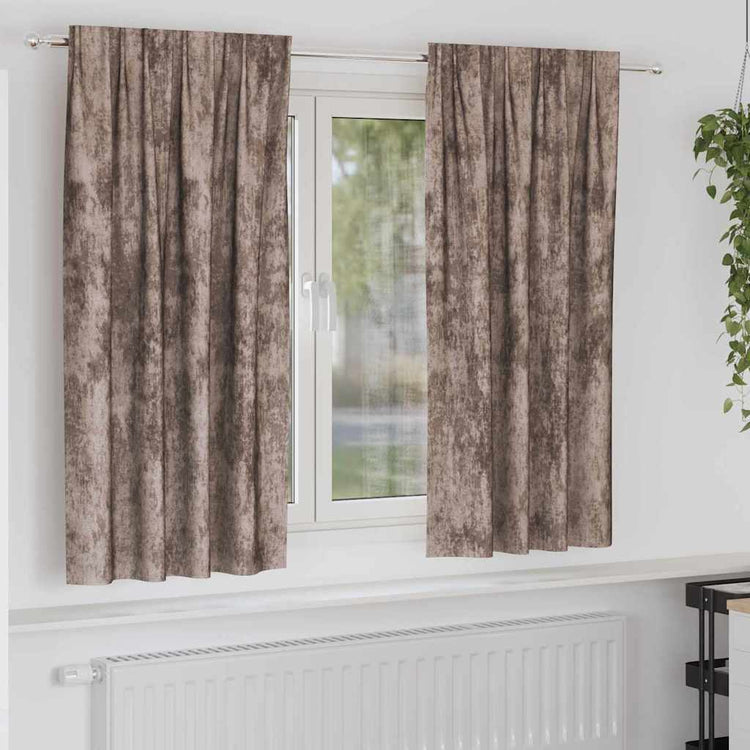 VidaXL Samtvorhänge 2 Stück Cappuccino 175 x 140 cm Samt