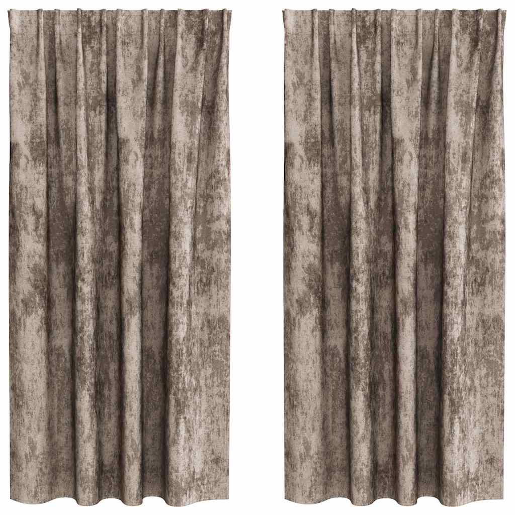 VidaXL Samtvorhänge 2 Stück Cappuccino 175 x 140 cm Samt
