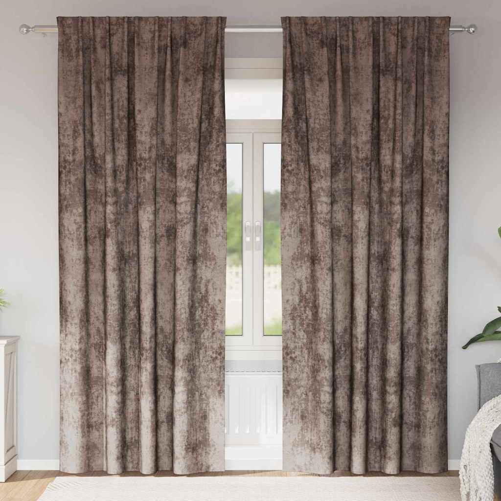 VidaXL Samtvorhänge 2 Stück Cappuccino 225 x 140 cm Samt
