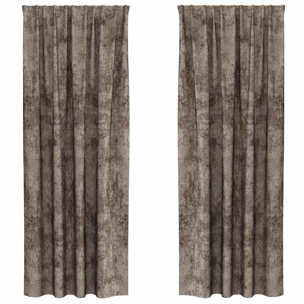 VidaXL Samtvorhänge 2 Stück Cappuccino 225 x 140 cm Samt