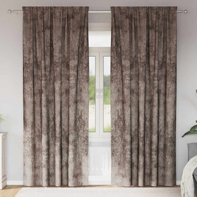 VidaXL Samtvorhänge 2 Stück Cappuccino 260 x 140 cm Samt