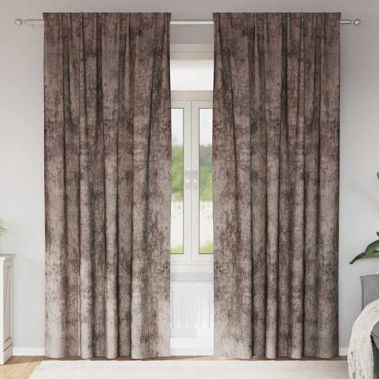 VidaXL Samtvorhänge 2 Stück Cappuccino 260 x 140 cm Samt