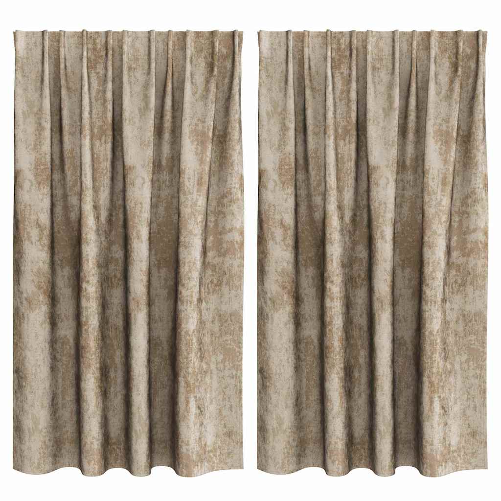 Vidaxl Samt Gordijnen 2 Stück Champagner 140 x 140 cm Fluweel