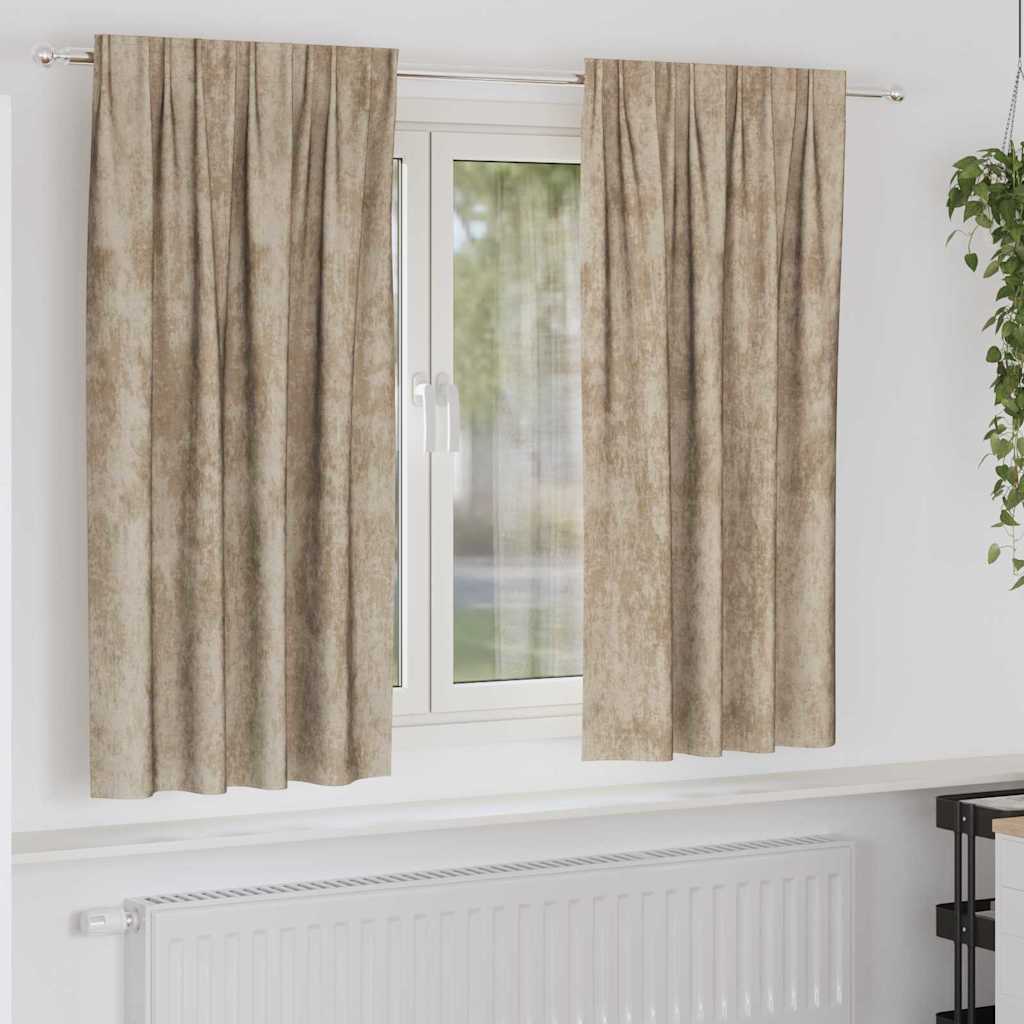 VidaXL Samtvorhänge 2 Stück Champagner 175 x 140 cm Samt