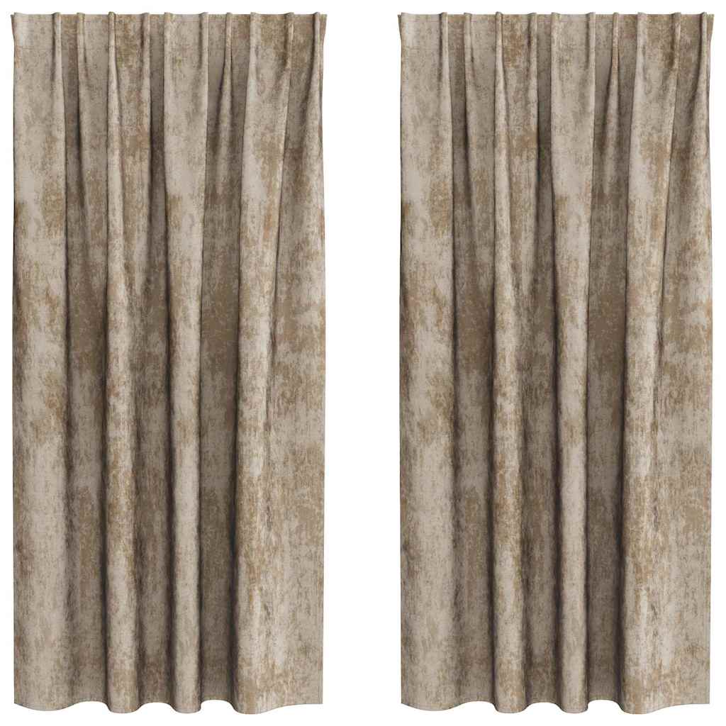 VidaXL Samtvorhänge 2 Stück Champagner 175 x 140 cm Samt