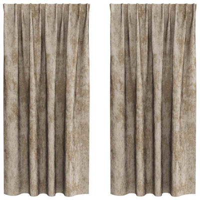 VidaXL Samtvorhänge 2 Stück Champagner 175 x 140 cm Samt