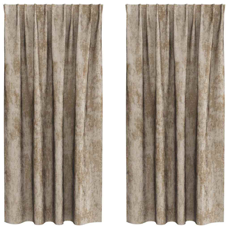 VidaXL Samtvorhänge 2 Stück Champagner 175 x 140 cm Samt