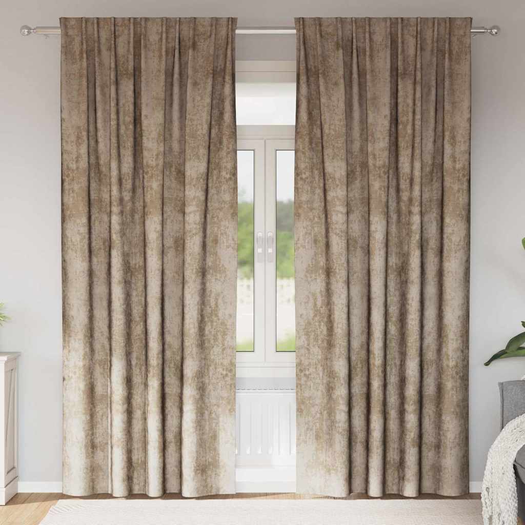 VidaXL Samtvorhänge 2 Stück Champagner 245 x 140 cm Samt