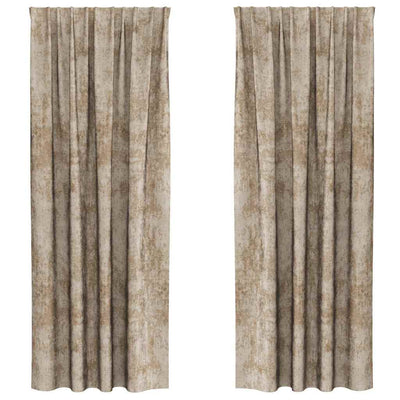 VidaXL Samtvorhänge 2 Stück Champagner 260 x 140 cm Samt
