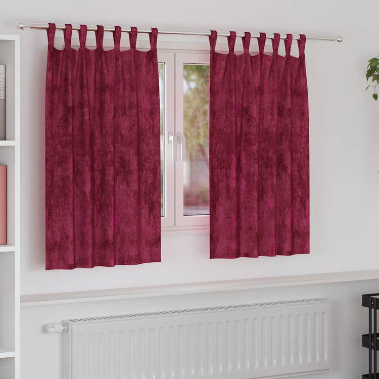 VidaXL Samtvorhänge 2 Stk. Weinrot 140 x 140 cm Samt