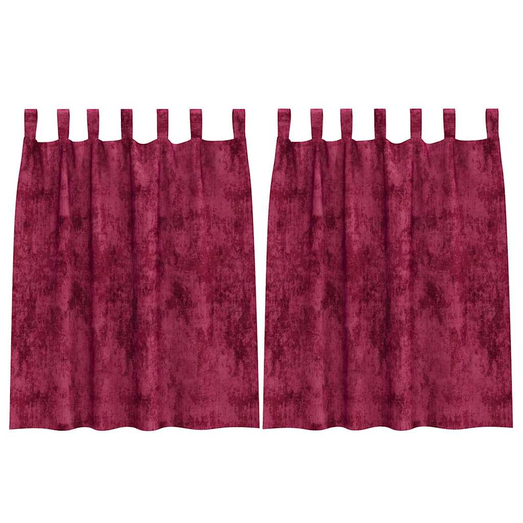 VidaXL Samtvorhänge 2 Stk. Weinrot 140 x 140 cm Samt