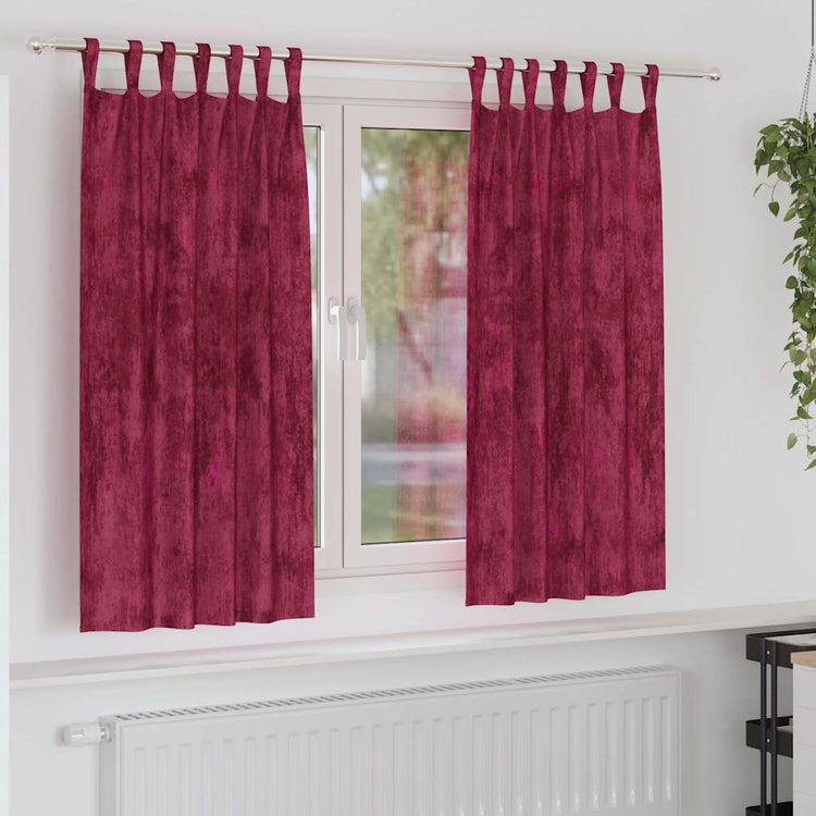 VidaXL Samtvorhänge 2 Stk. Weinrot 175 x 140 cm Samt