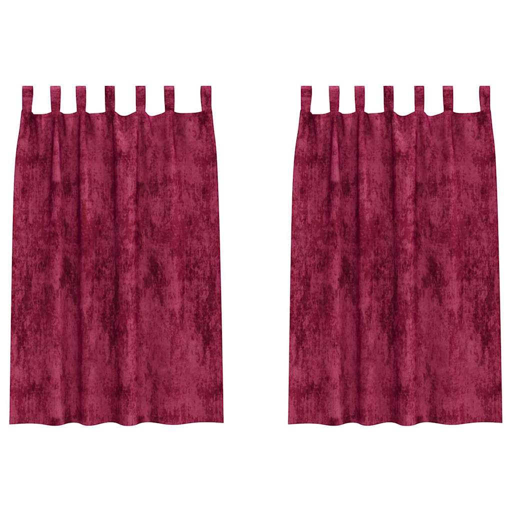 VidaXL Samtvorhänge 2 Stk. Weinrot 175 x 140 cm Samt