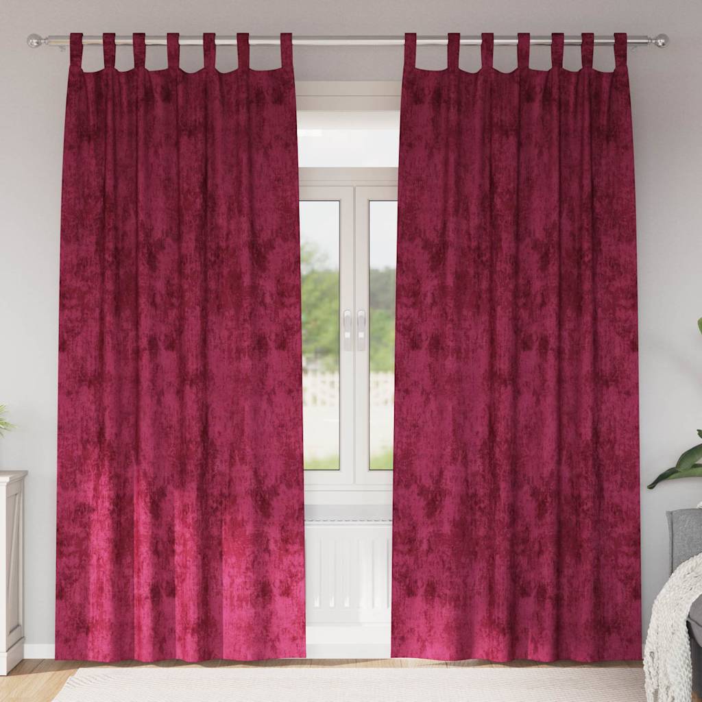 VidaXL Samtvorhänge 2 Stk. Weinrot 225 x 140 cm Samt