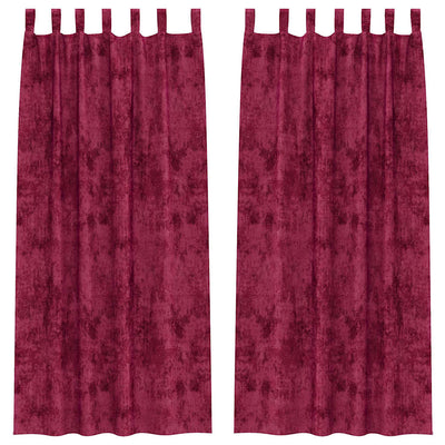 VidaXL Samtvorhänge 2 Stk. Weinrot 225 x 140 cm Samt