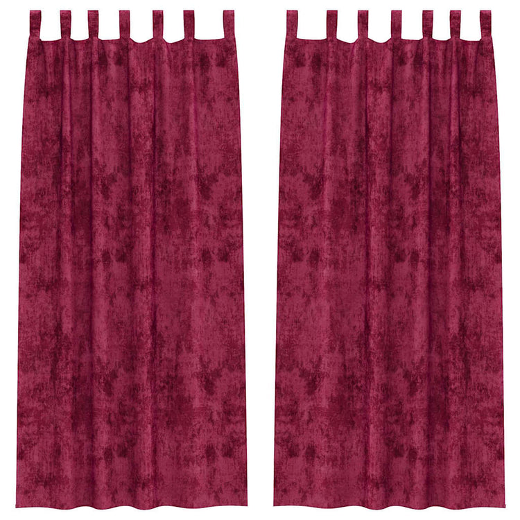 VidaXL Samtvorhänge 2 Stk. Weinrot 225 x 140 cm Samt