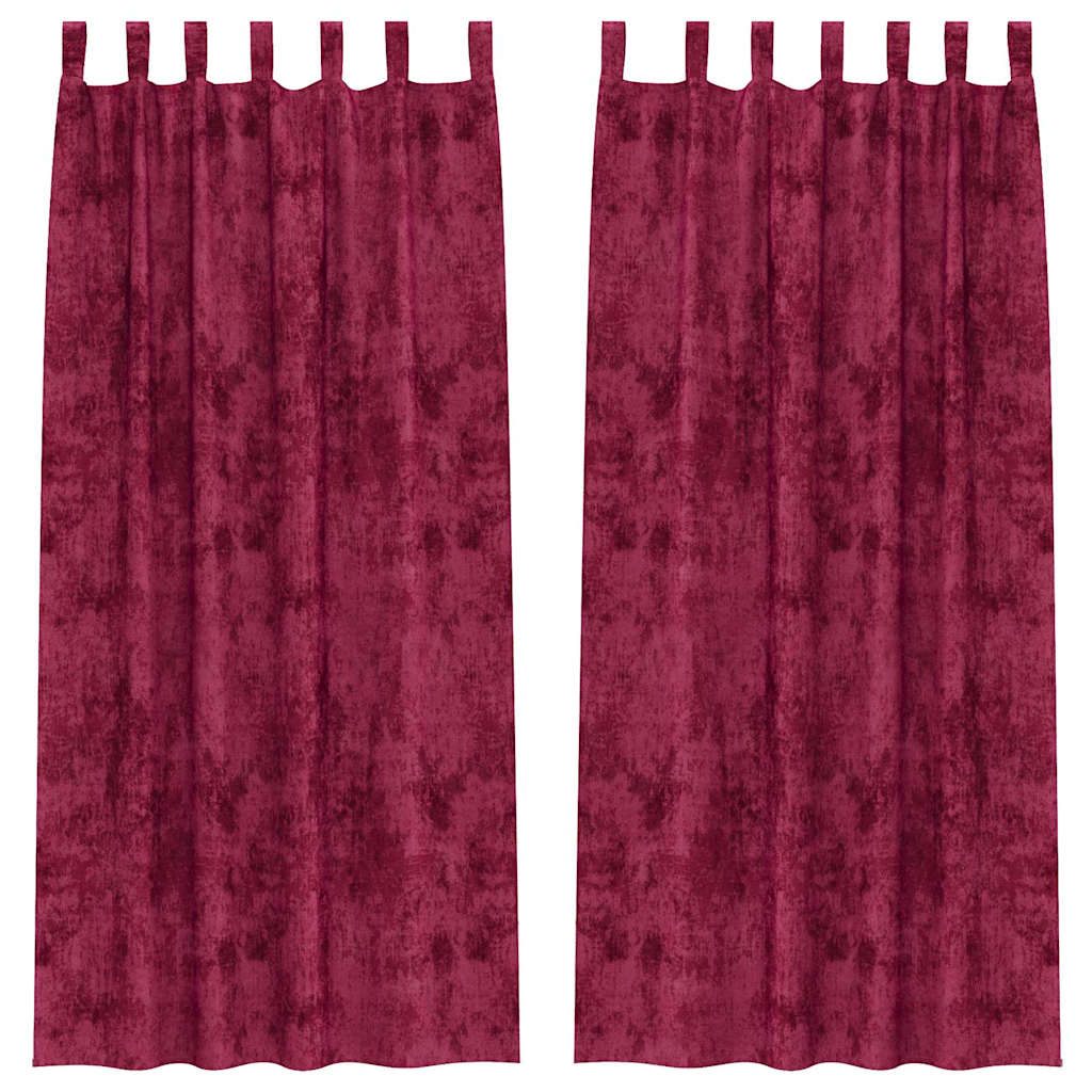 VidaXL Samtvorhänge 2 Stk. Weinrot 245 x 140 cm Samt