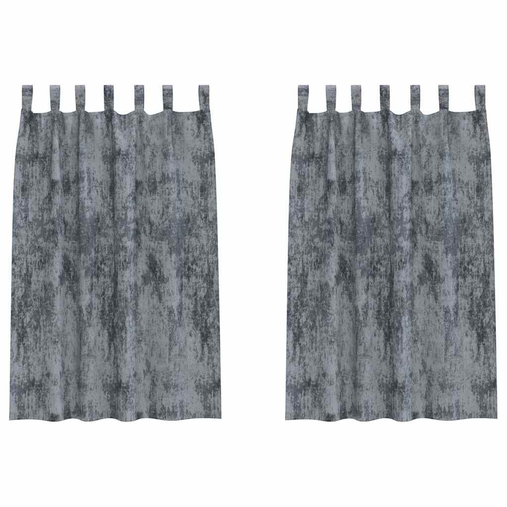 VidaXL Samtvorhänge 2 Stück Silbergrau 175 x 140 cm Samt