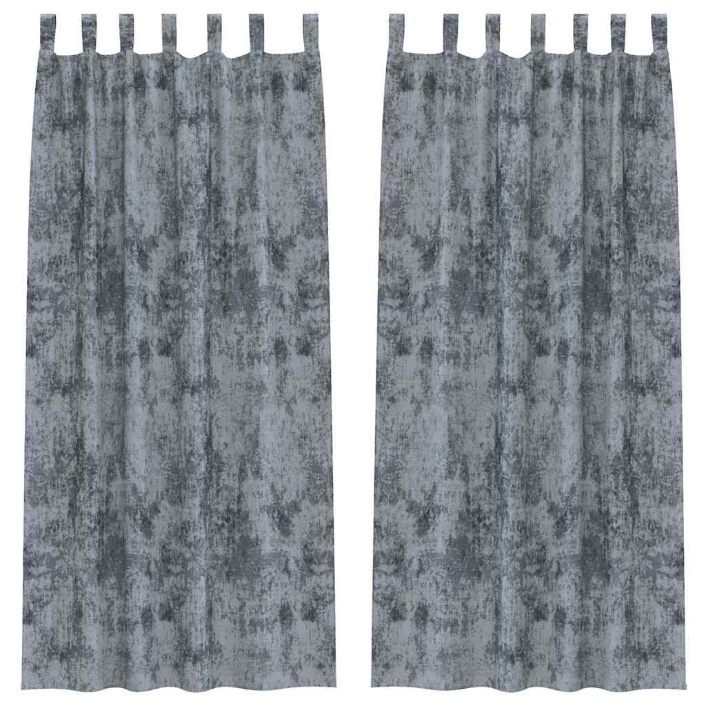 VidaXL Samtvorhänge 2 Stk. Silbergrau 225 x 140 cm Samt