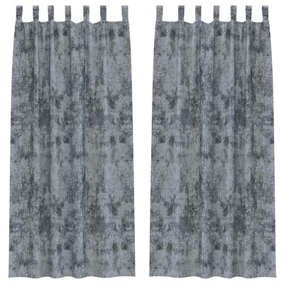 VidaXL Samtvorhänge 2 Stück Silbergrau 245 x 140 cm Samt