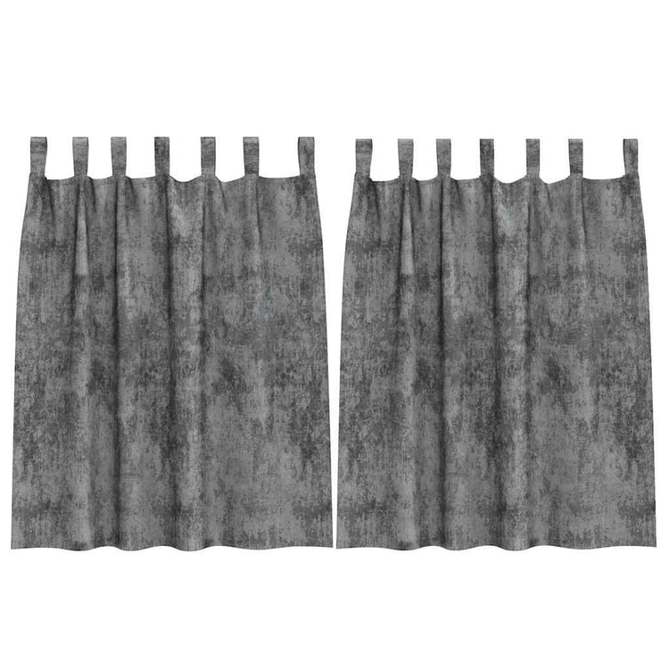 VidaXL Samtvorhänge mit Gardinen 2 Stück Grau 140 x 140 cm Samt