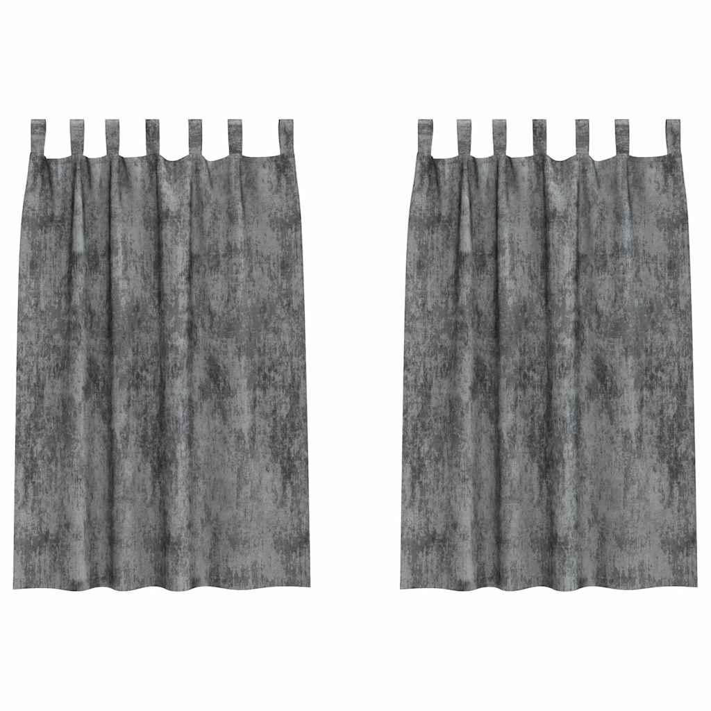 VidaXL Samtvorhänge mit Gardinen 2 Stück Grau 175 x 140 cm Samt