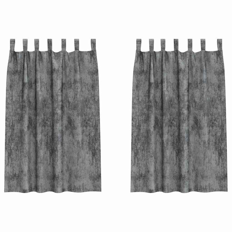 VidaXL Samtvorhänge mit Gardinen 2 Stück Grau 175 x 140 cm Samt