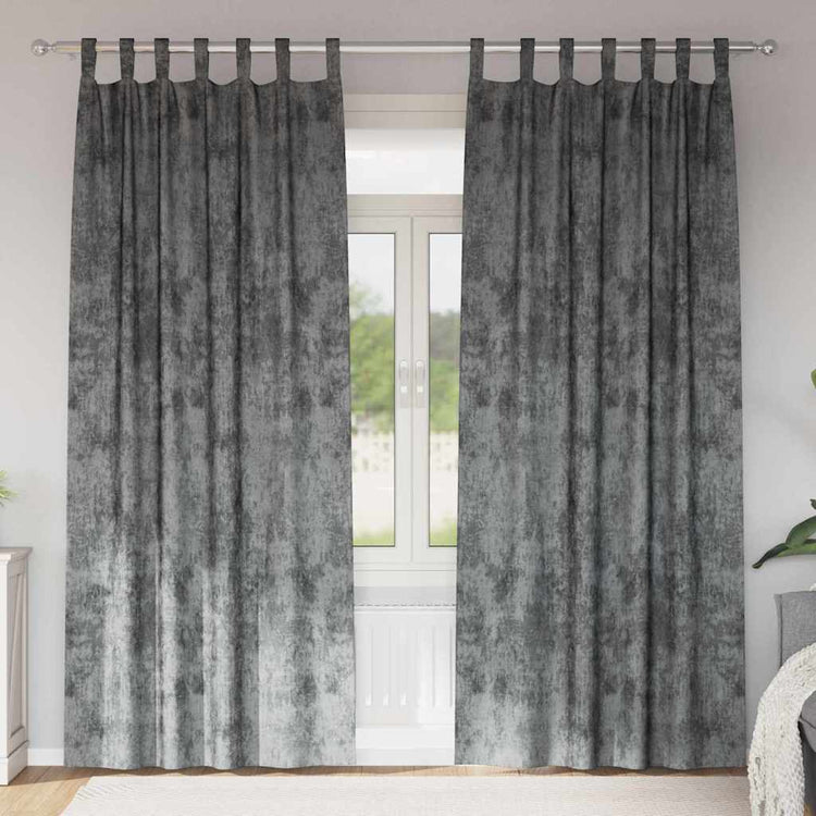 VidaXL Samtvorhänge mit Gardinen 2 Stück Grau 260 x 140 cm Samt