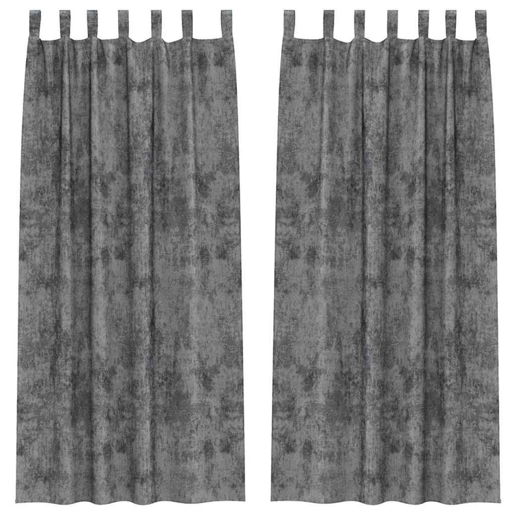 VidaXL Samtvorhänge mit Gardinen 2 Stück Grau 260 x 140 cm Samt