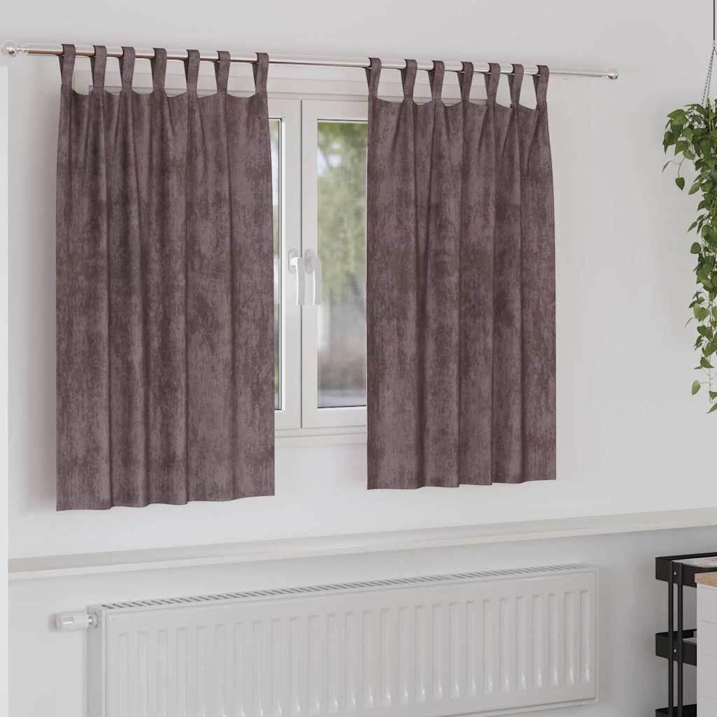 VidaXL Samtvorhänge mit Gardinen 2 Stück braun 140 x 140 cm Samt