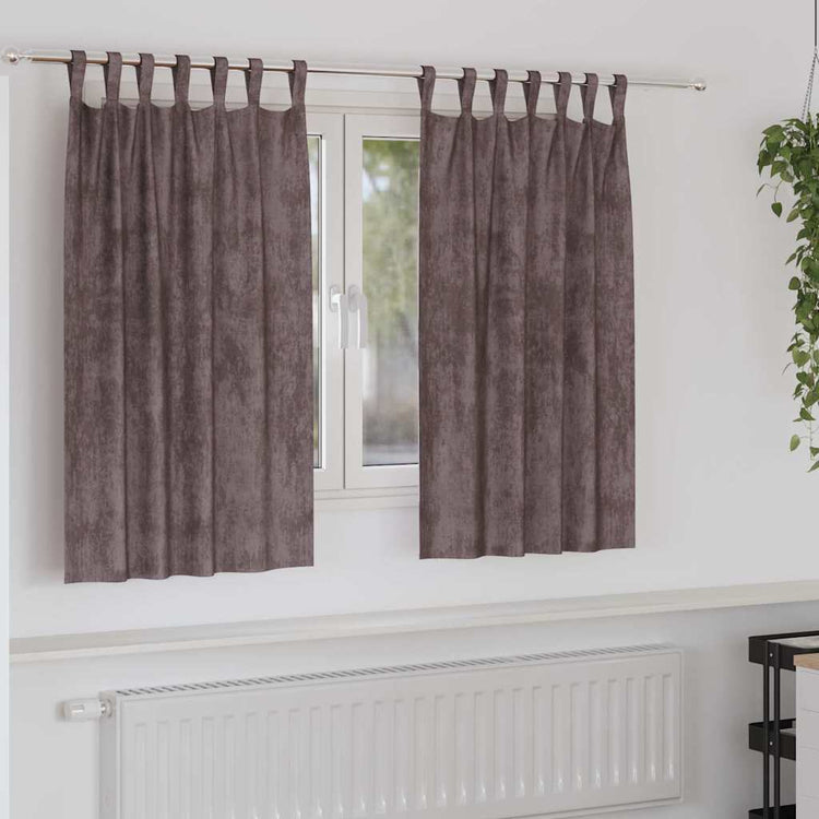 VidaXL Samtvorhänge mit Gardinen 2 Stück braun 140 x 140 cm Samt