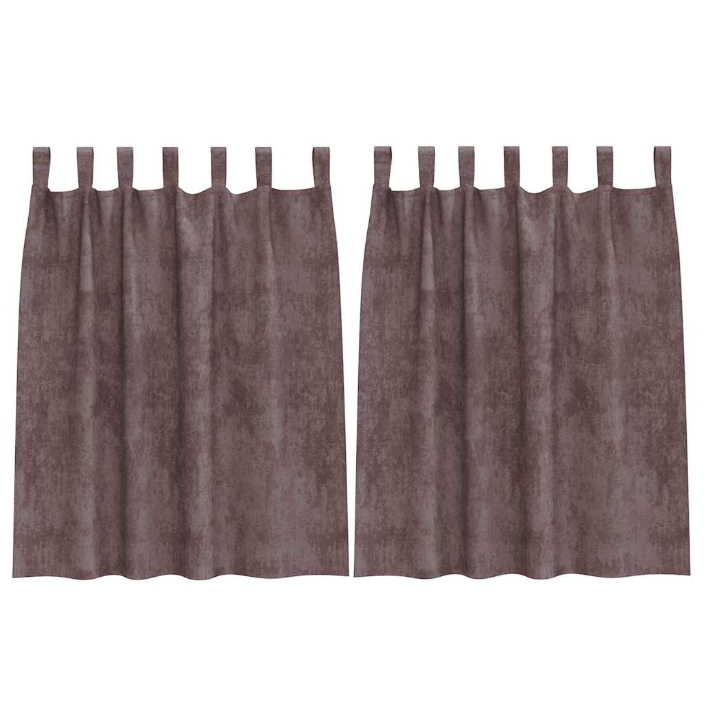 VidaXL Samtvorhänge mit Gardinen 2 Stück braun 140 x 140 cm Samt