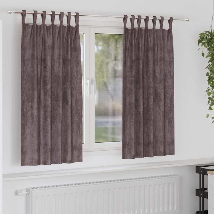 VidaXL Samtvorhänge mit Gardinen 2 Stück braun 175 x 140 cm Samt