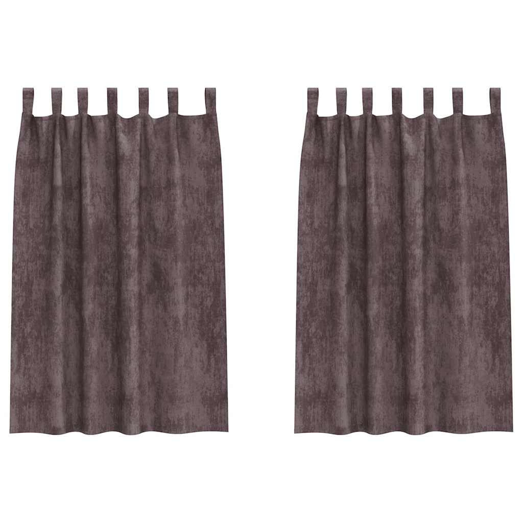 VidaXL Samtvorhänge mit Gardinen 2 Stück braun 175 x 140 cm Samt