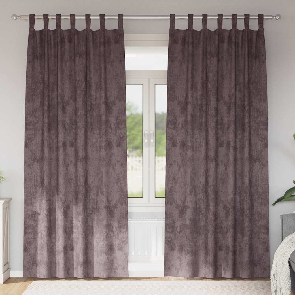 VidaXL Samtvorhänge mit Vorhängen 2 Stück braun 225 x 140 cm Samt