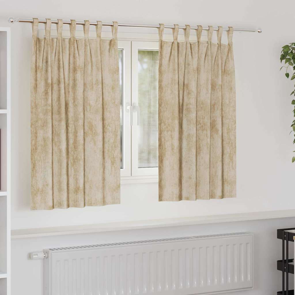 VidaXL Samtvorhänge mit Gardinen 2 Stück Creme 140 x 140 cm Samt