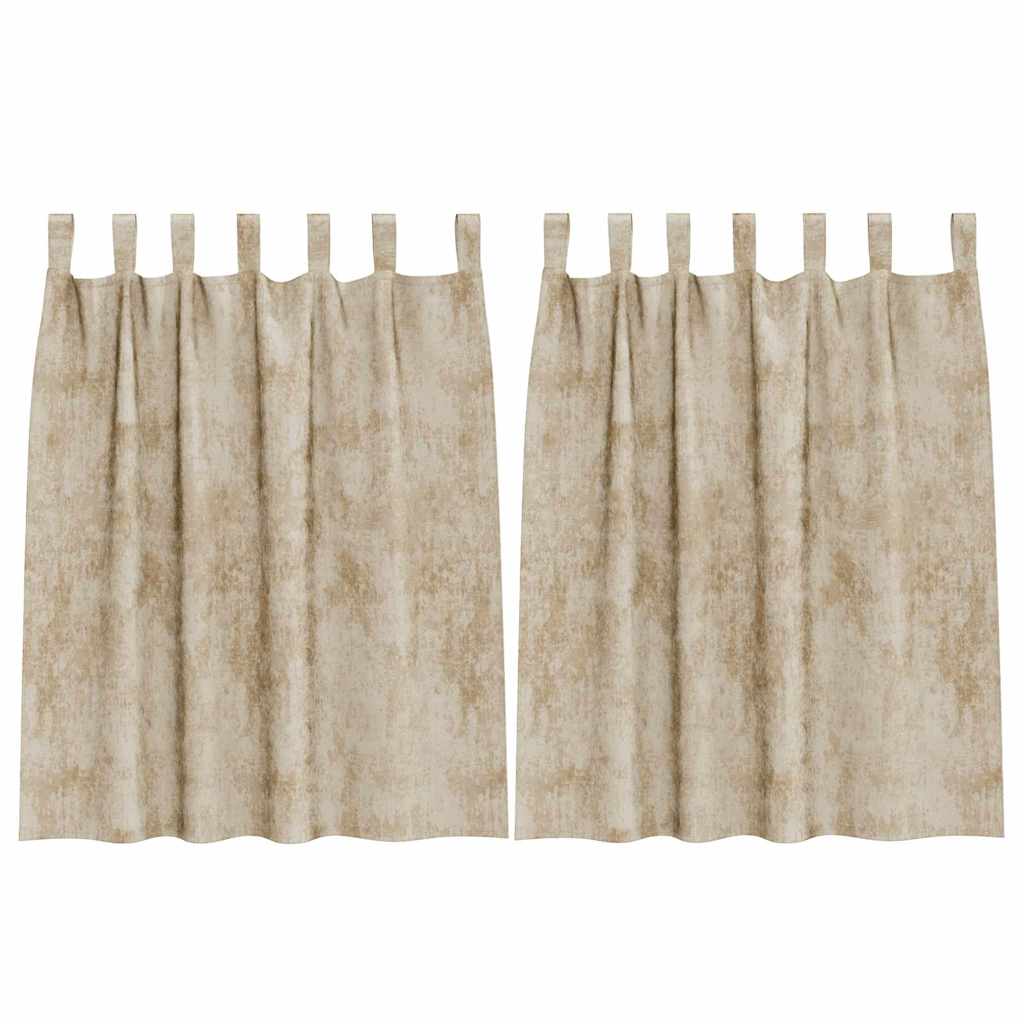 VidaXL Samtvorhänge mit Gardinen 2 Stück Creme 140 x 140 cm Samt