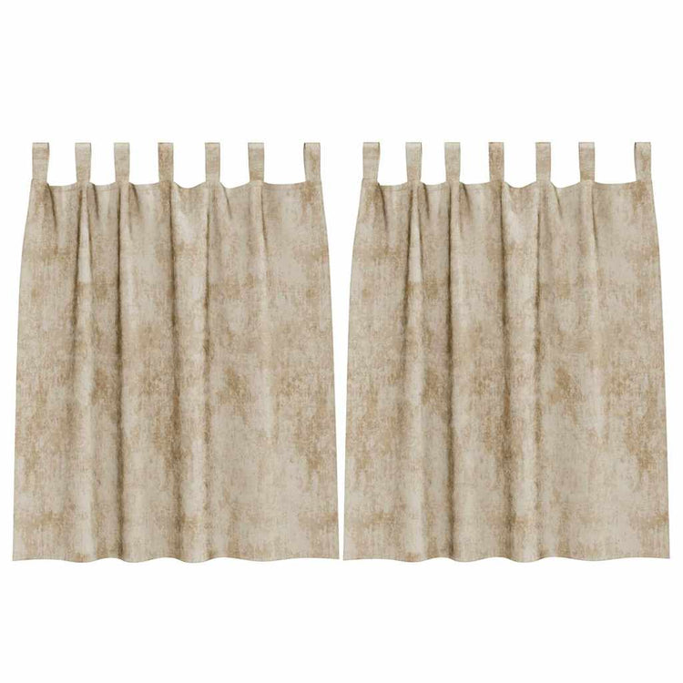 VidaXL Samtvorhänge mit Gardinen 2 Stück Creme 140 x 140 cm Samt