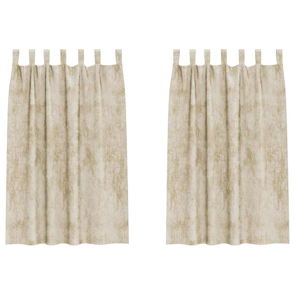 VidaXL Samtvorhänge mit Gardinen 2 Stück Creme 175 x 140 cm Samt